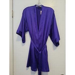 Victoria's Secret Kimono Robe Purple Satin XS/S NWT